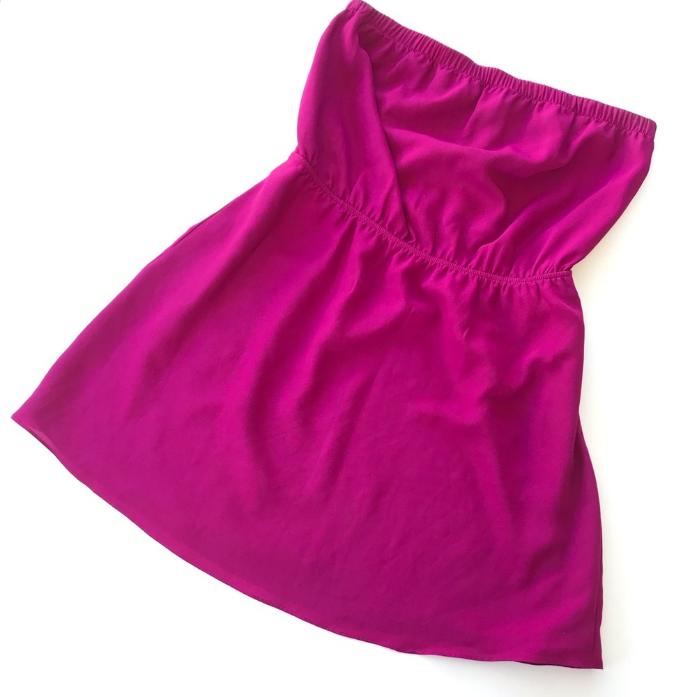 EXPRESS Purple Strapless Peplum Lined Mini Dress